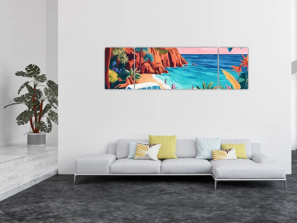 Obraz - Karawan nad oceanem (170x50 cm)