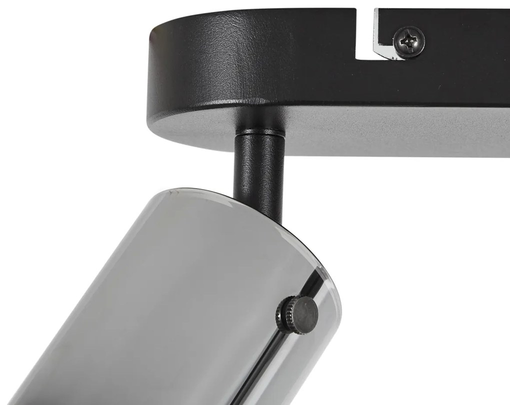 Nowoczesny reflektor sufitowy Gunmetal 3-punktowy obrotowy i regulowany - Drain