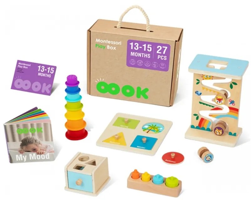Tooky toy box pudełko xxl montessori edukacyjne 6w1 sensoryczne 13-15 mies