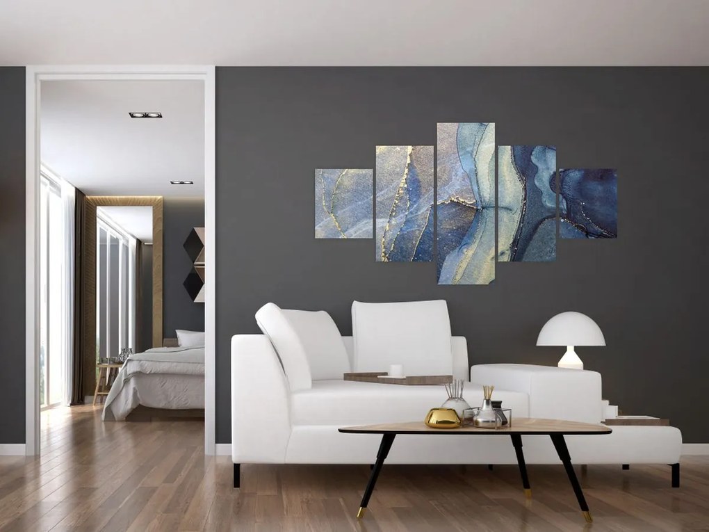 Obraz - Abstrakcja z użyciem tuszu alkoholowego (125x70 cm)