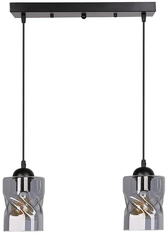 Czarna podwójna lampa szkło dymione - Z24 W3-F10