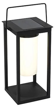 Nowoczesna lampa zewnętrzna czarna z LED i ściemniaczem solarnym - Denlu