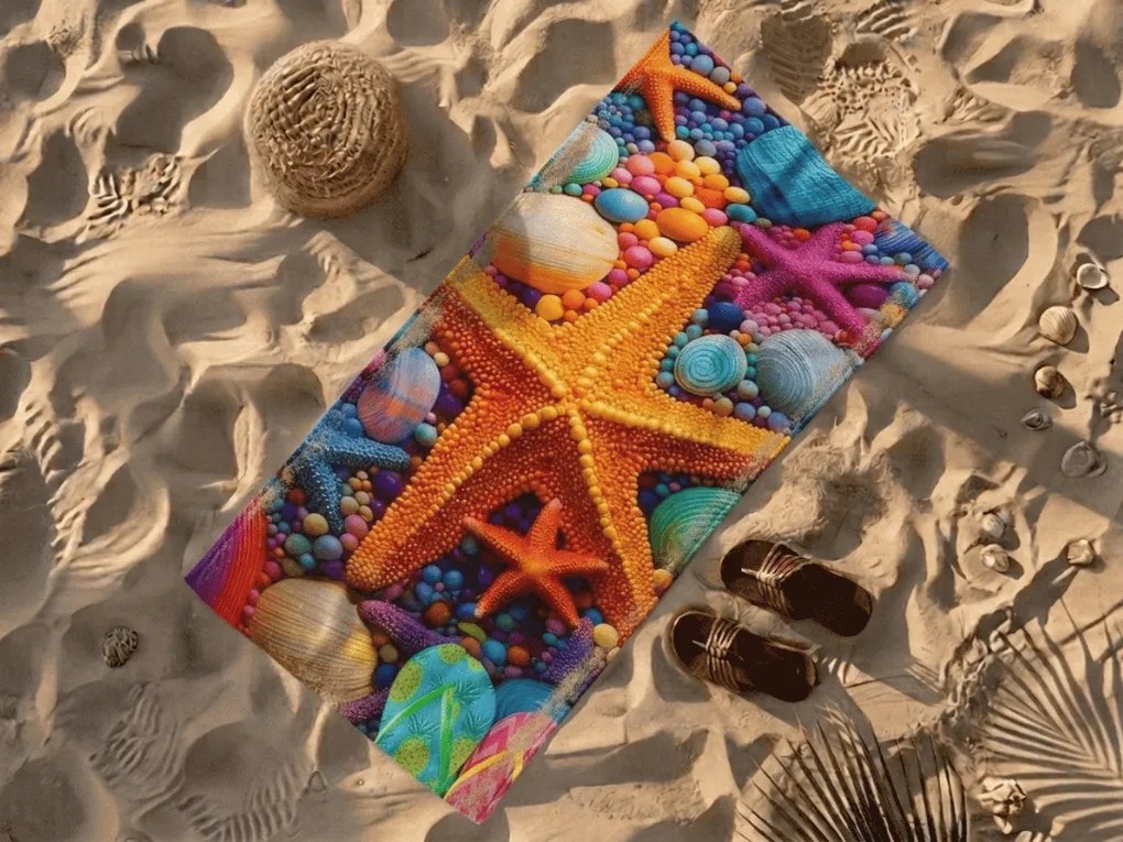 Szybkoschnący ręcznik plażowy COLOR SEA kolorowy 70 x 140 cm, 100% mikrofibra