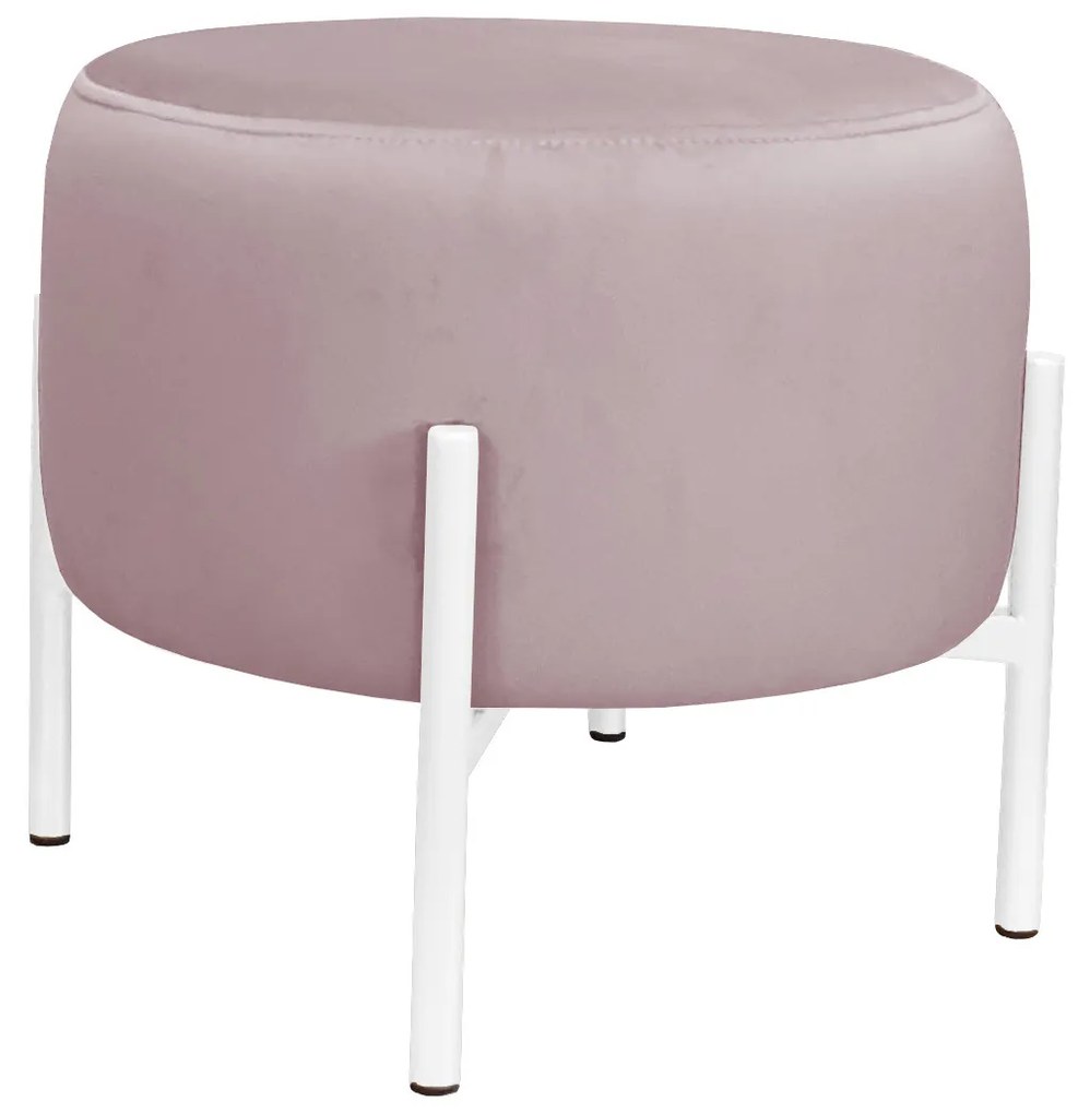 Pufa OLA LOFT ławka podnóżek metal biała MG55