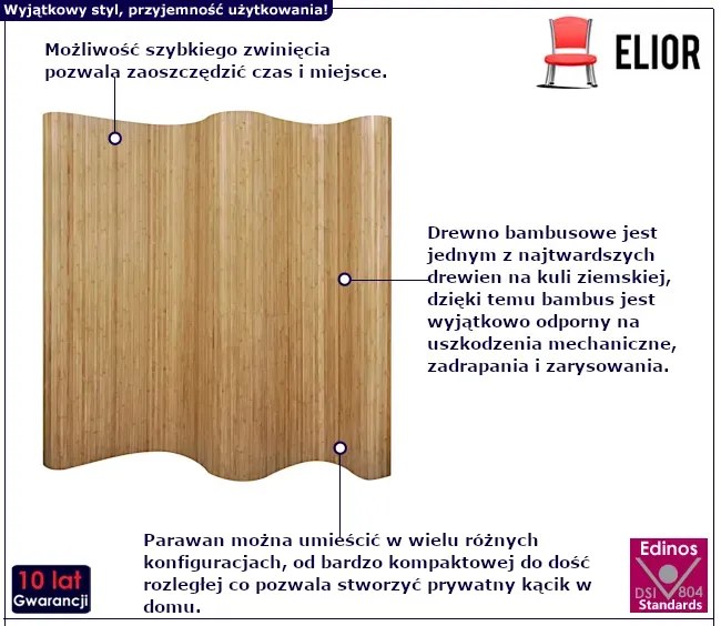 Parawan z naturalnego bambusa - Silvano