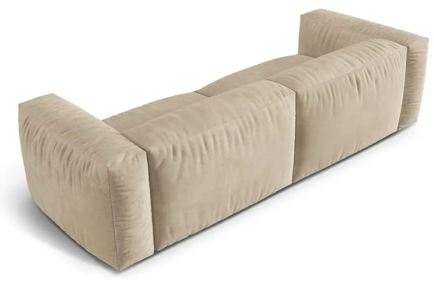 Beżowa aksamitna sofa modułowa 240 cm Martina – Micadoni