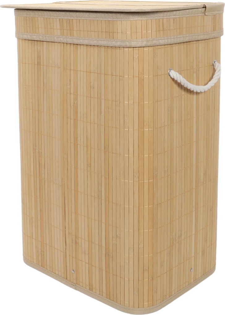 Bambusowy kosz na pranie z pokrywą LUVA, 80 l