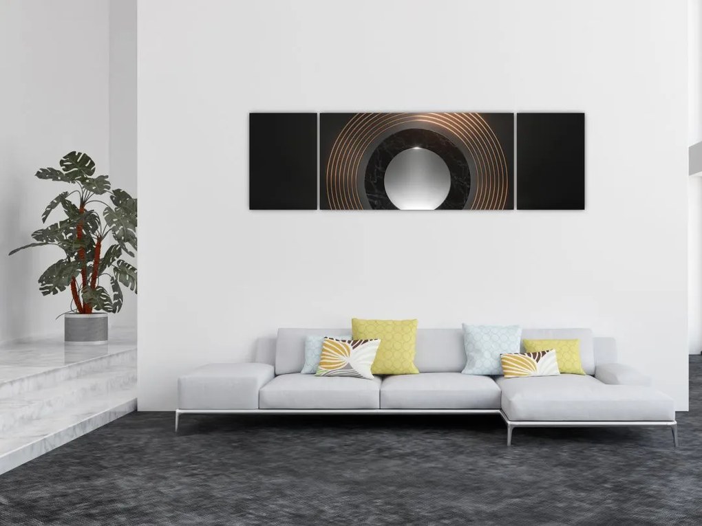 Obraz - Abstrakcja, księżyc nad wodą (170x50 cm)