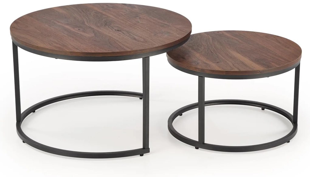 Zestaw 2 ław, 79/47 59/37 orzechowy / czarny JAVA