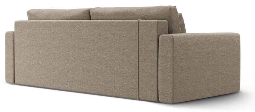 Jasnobrązowa rozkładana sofa ze schowkiem 238 cm Belfast – Cosmopolitan Design