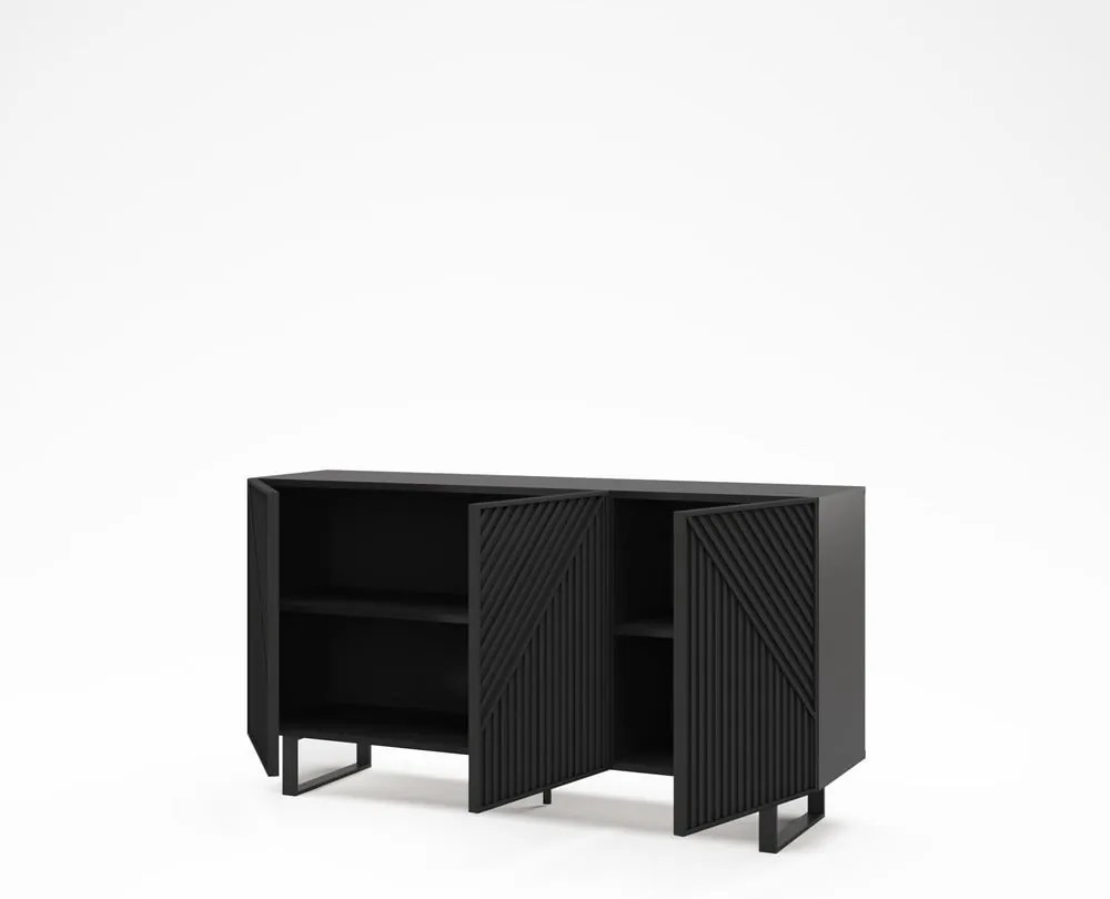 Czarna komoda 151x80x35 cm Peta – Marckeric