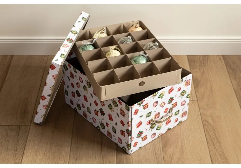 Kartonowy pojemnik dekoracyjny z pokrywką 37x50x15 cm Engla Christmas Storage – Bigso
