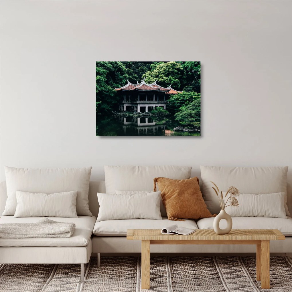 Obraz na szkle z japońskiego ogrodu narodowego (70x50 cm)