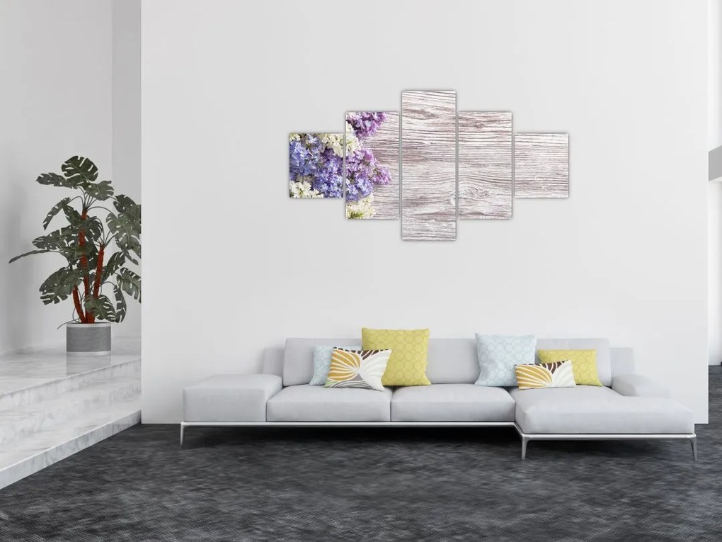 Obraz bzu na drewnie (125x70 cm)