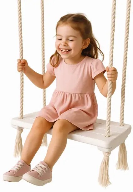 Biała huśtawka dla dzieci N5-G48