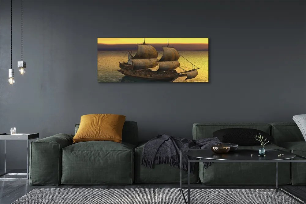 Obraz canvas na ścianę Statek o Złotym Poranku