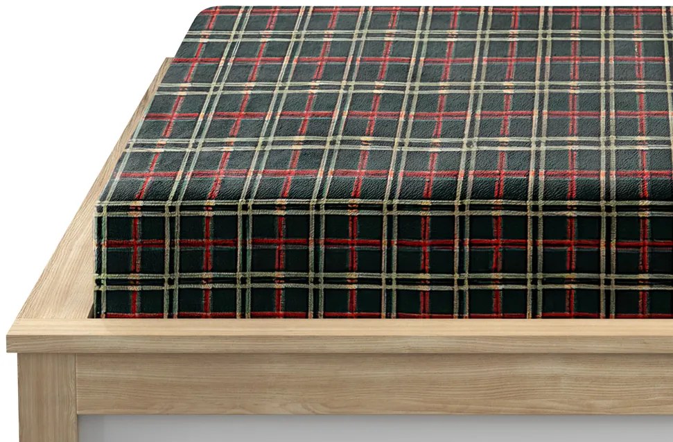 PrzytulneMieszkanie.pl Prześcieradło z mikropluszu GLENMOORE 200x200 cm zielone