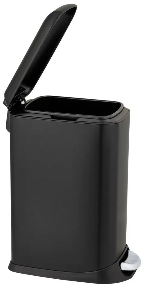 Stalowy kosz na śmieci z pedałem w kolorze matowej czerni 12 l Design – Wenko