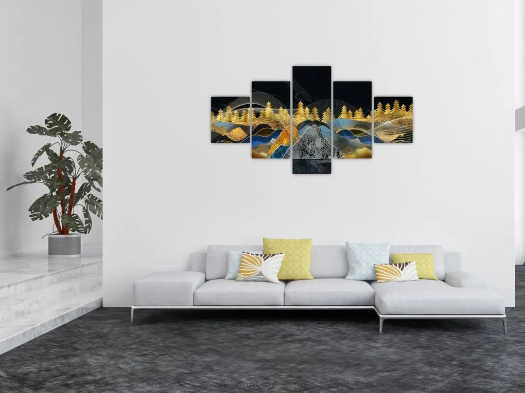 Obraz - Złote Góry (125x70 cm)