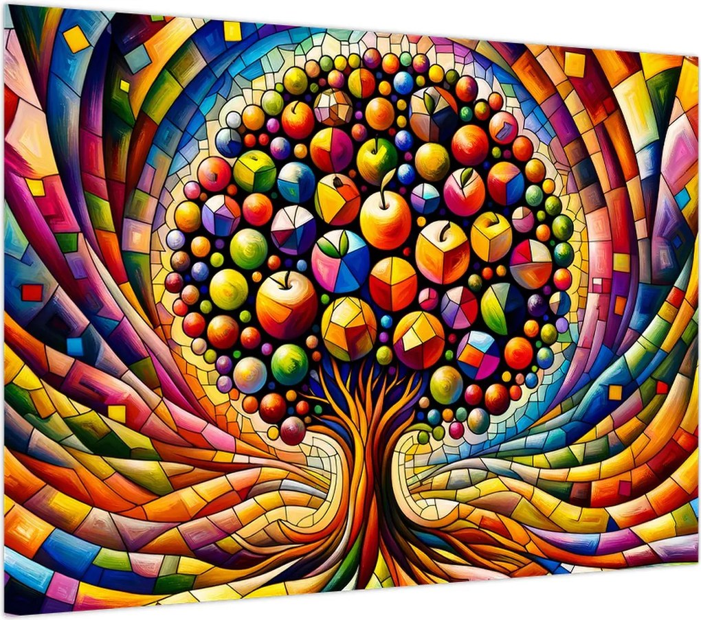 Obraz – Kolorowe drzewo z jabłkami (70x50 cm)