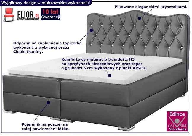 Łóżko dwuosobowe z ozdobnym zagłówkiem Orchidea 120x200 - 44 kolory