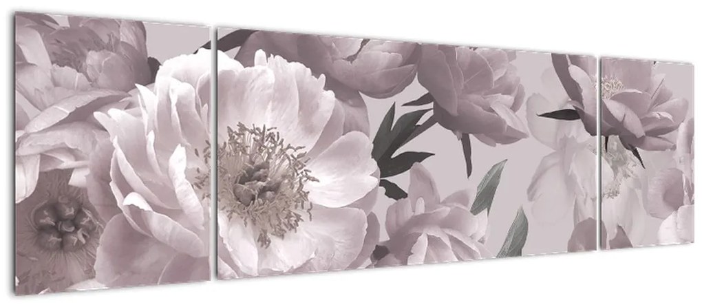Obraz - Vintage kwiaty piwonii (170x50 cm)