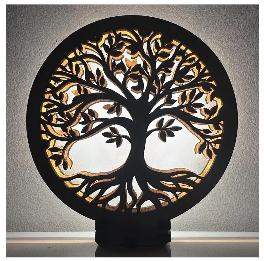 Li-Go 23648/DUB2 - Dekoracyjna lampka stołowa LED ściemnialna 12W/230V 30x31 cm dąb