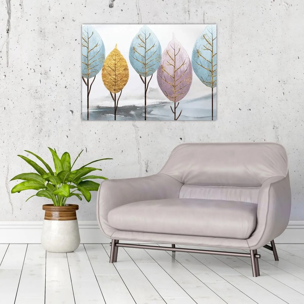 Obraz - Designowe drzewa (70x50 cm)