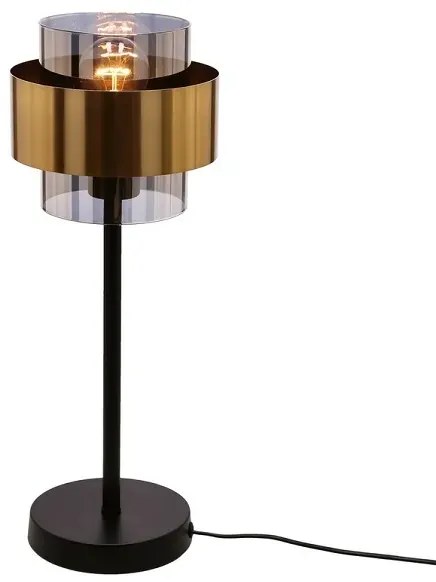 Nowoczesna lampa stołowa ze szklanym dymionym kloszem - 3X V101 R5-P00