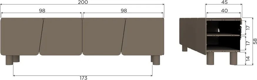Brązowa szafka pod TV z litego drewna sosnowego 200x58x45 cm Root – WOOOD