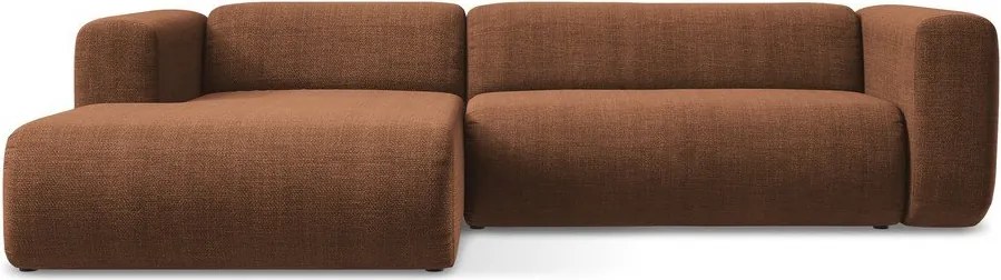 Narożnik (lewostronny/z szezlongiem) w kolorze terakoty Ekahi – Makamii