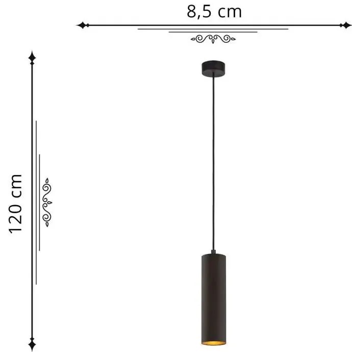 Czarna podłużna lampa wisząca LED - EX334 Ecruz