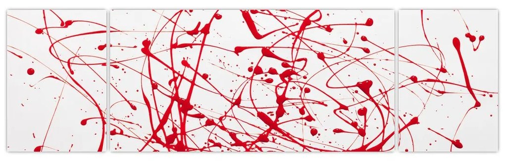 Obraz przy użyciu techniki drippingu (170x50 cm)