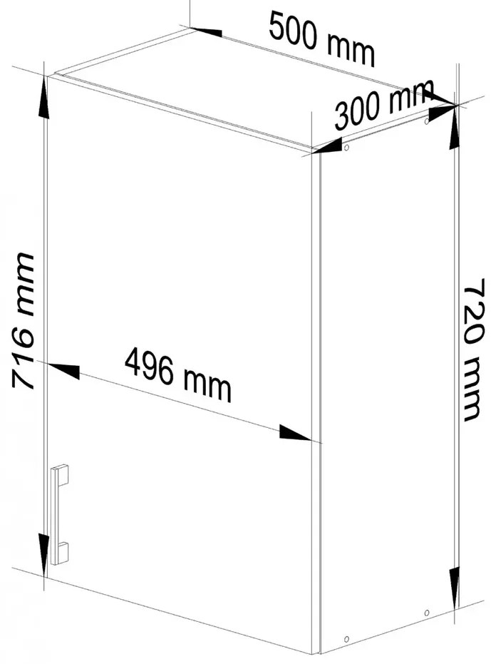 Szafka kuchenna górna dąb sonoma 50 cm - Napolo 16X