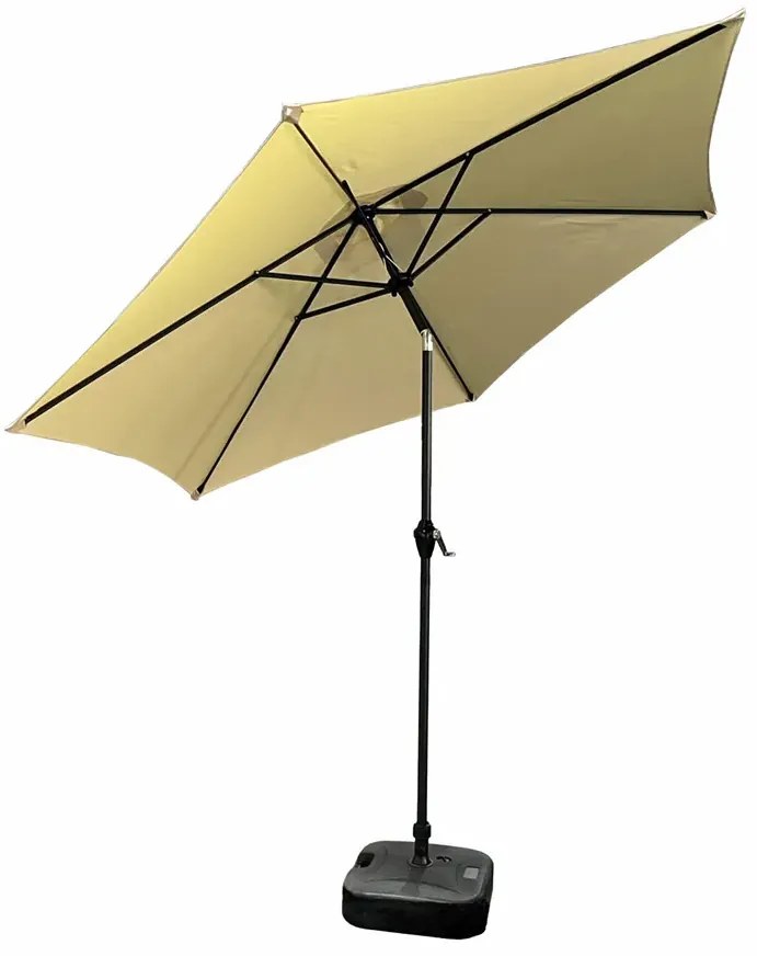 Beżowy parasol ogrodowy z regulacją kąta nachylenia - Ancor