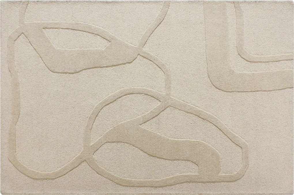Dywan tuftowany 100% wełna - 160 x 230 cm - Beżowy - 2200g/m² - ALINOR