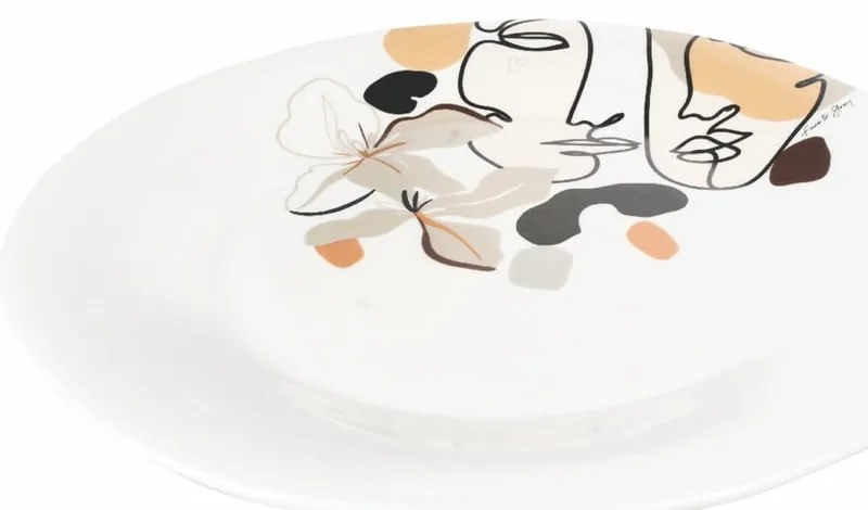Ceramiczny talerz do serwowania VDE Tivoli 1996 Face to Grey, ø 35 cm