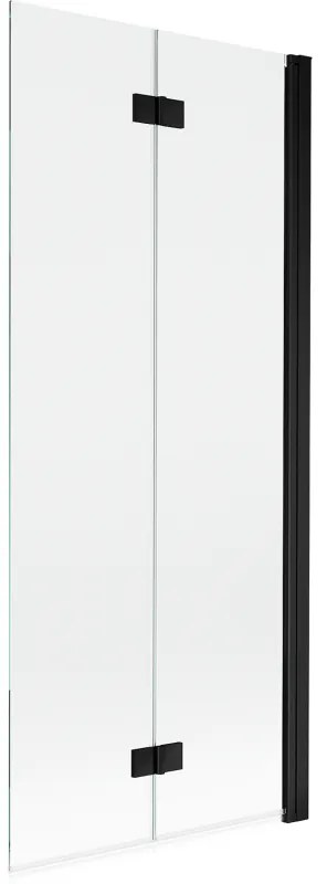 Mexen Mist parawan nawannowy 2-skrzydłowy prawy 80 x 150 cm, transparent, czarny - 8A9-080-002-70-00-P