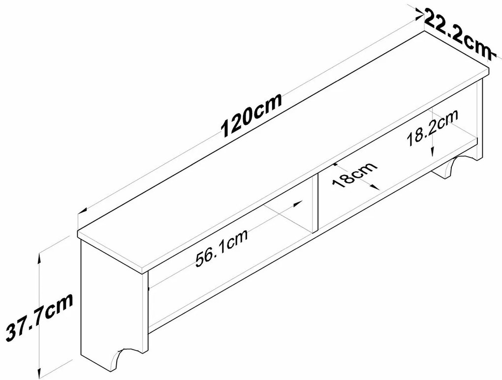 Wieszak ścienny Polo White and Walnut