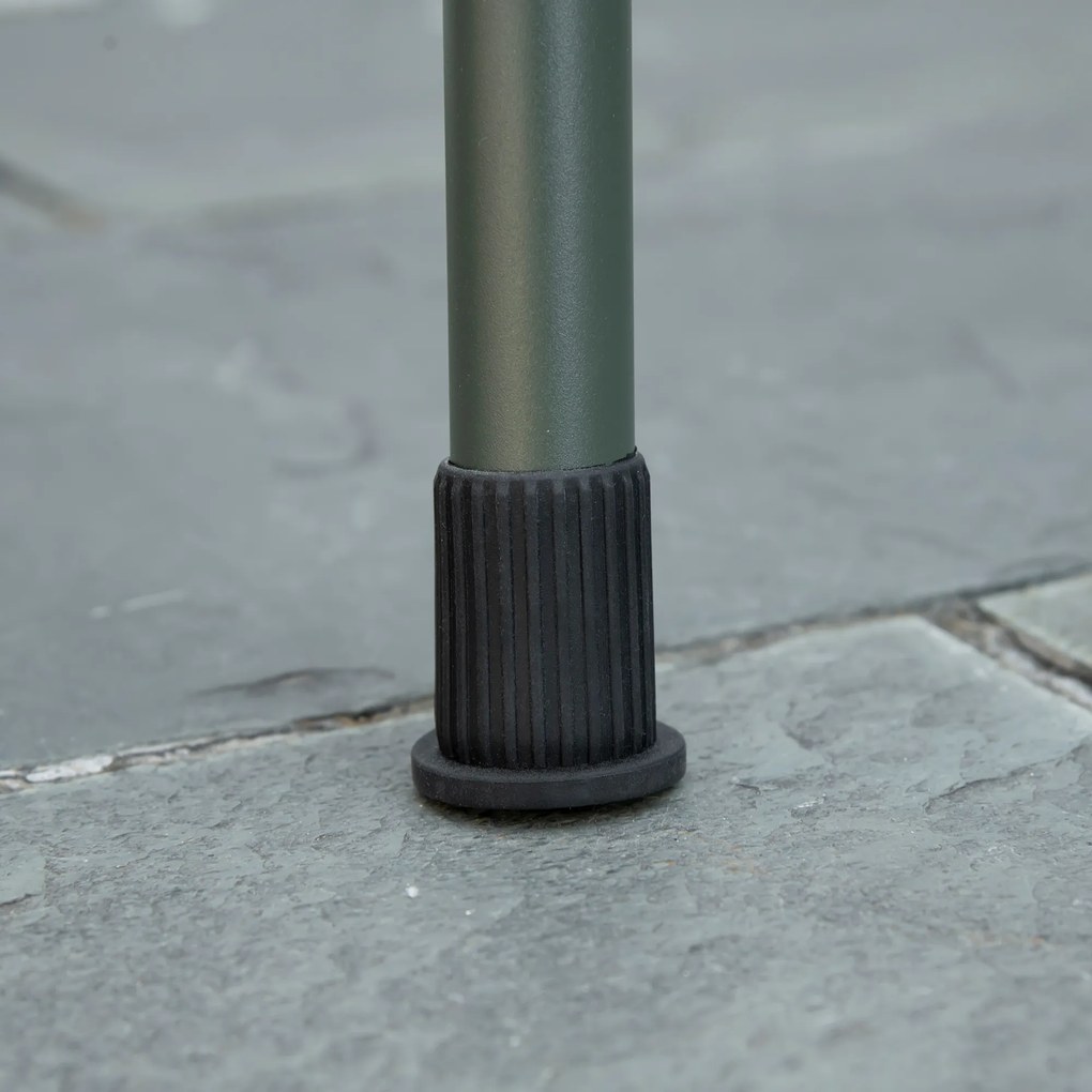 Outsunny Grill węglowy, 2x Ruszt, 1x Ruszt węglowy, 2x Kosz boczny, stal nierdzewna, zielony, 77 x 30 x 70 cm