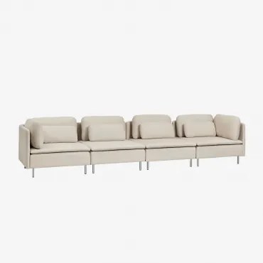 Modułowa Sofa 4-częściowa Oriol Tkaniny Beżowy Krem - Sklum