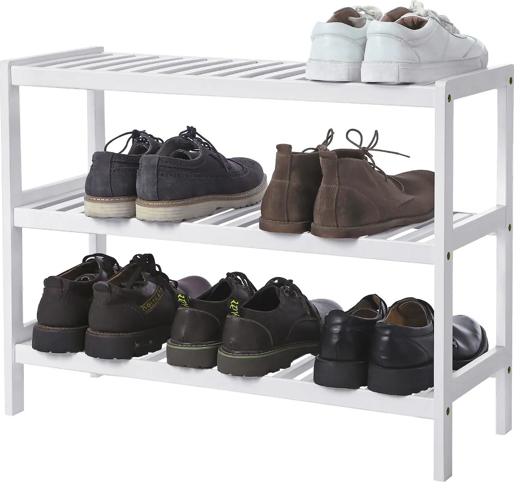 Bambusowy regał na buty Alamos biały