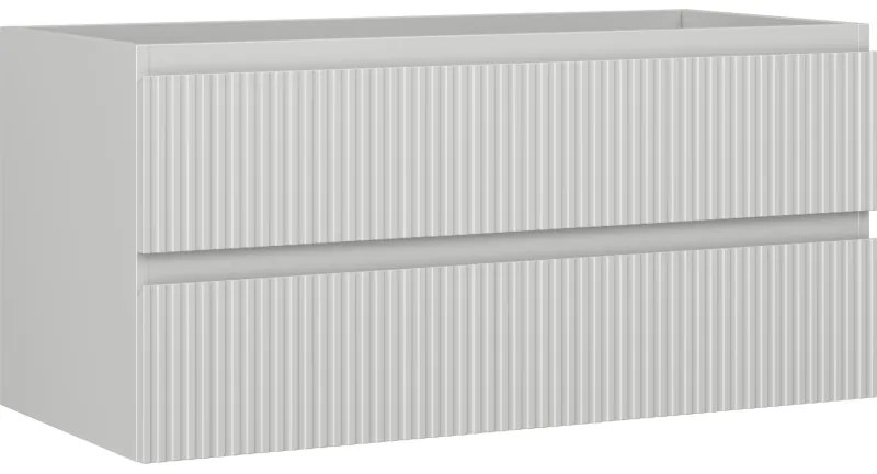 Mexen Rivel szafka łazienkowa podumywalkowa 100 cm, 2 szuflady, ryflowana , szara mat - 91A20-10047-2-BFF62