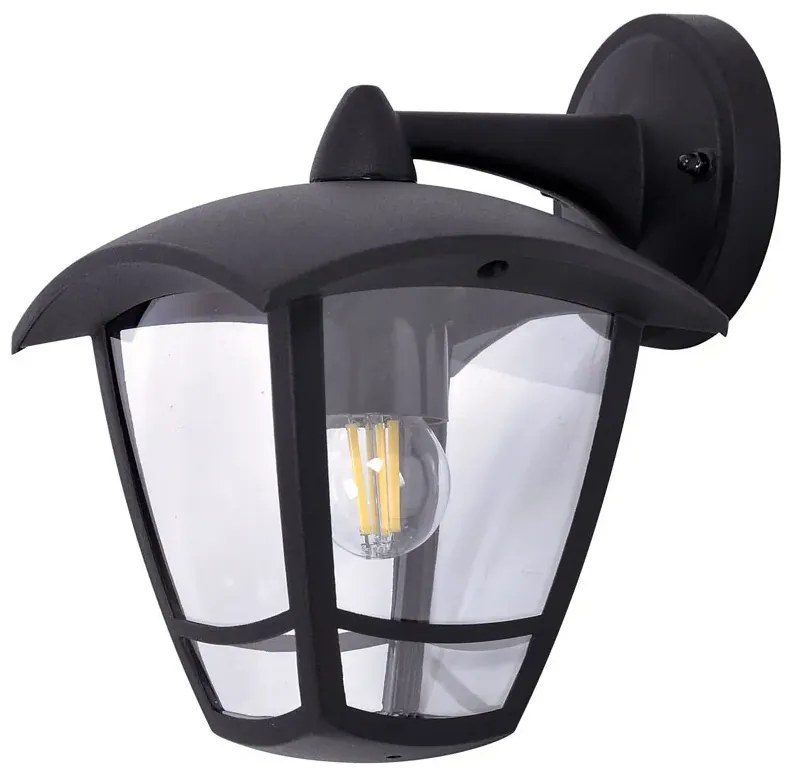 Czarna zewnętrzna lampa ścienna P2-A20