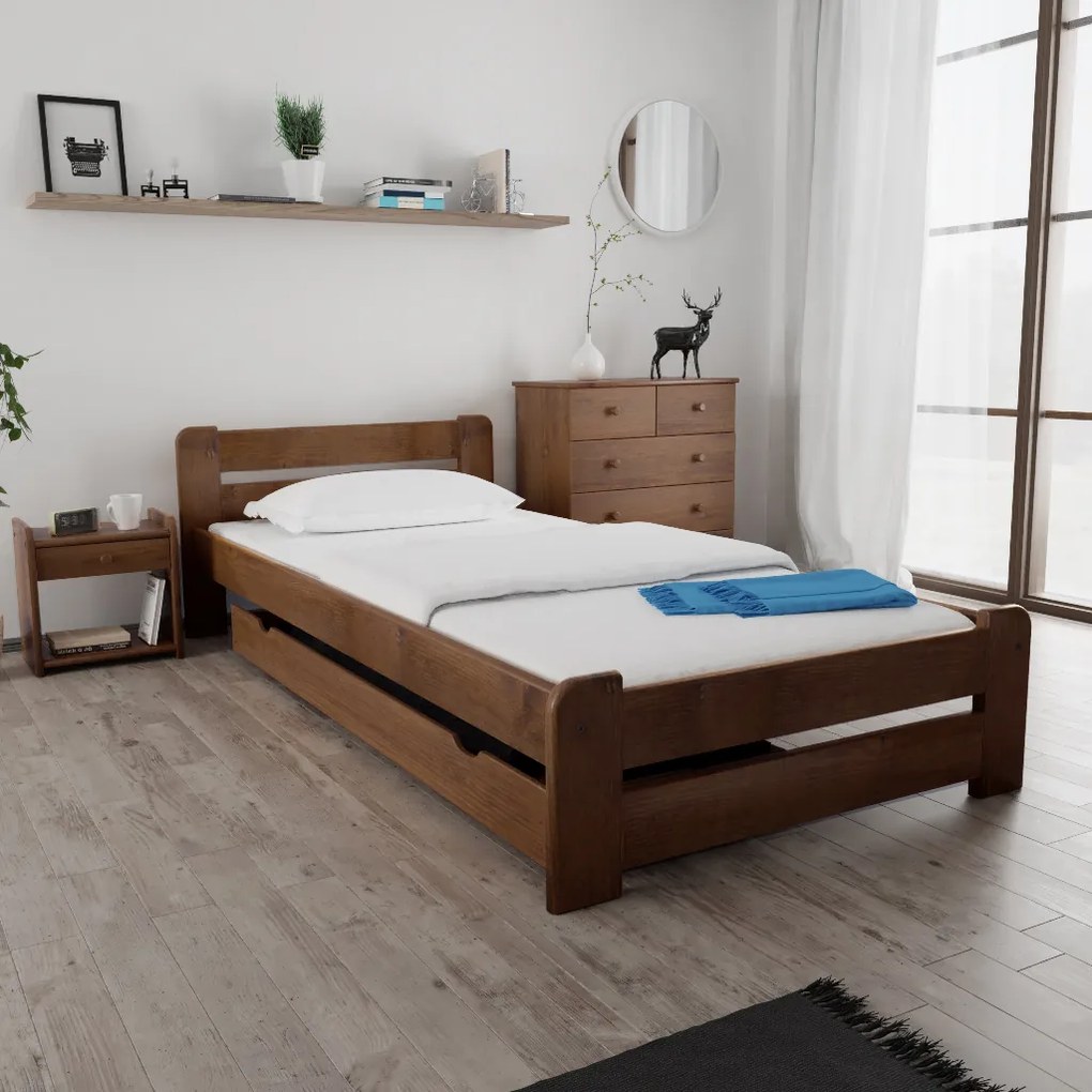 Łóżko Laura 80 x 200, dąb Materac: Materac Deluxe 10 cm