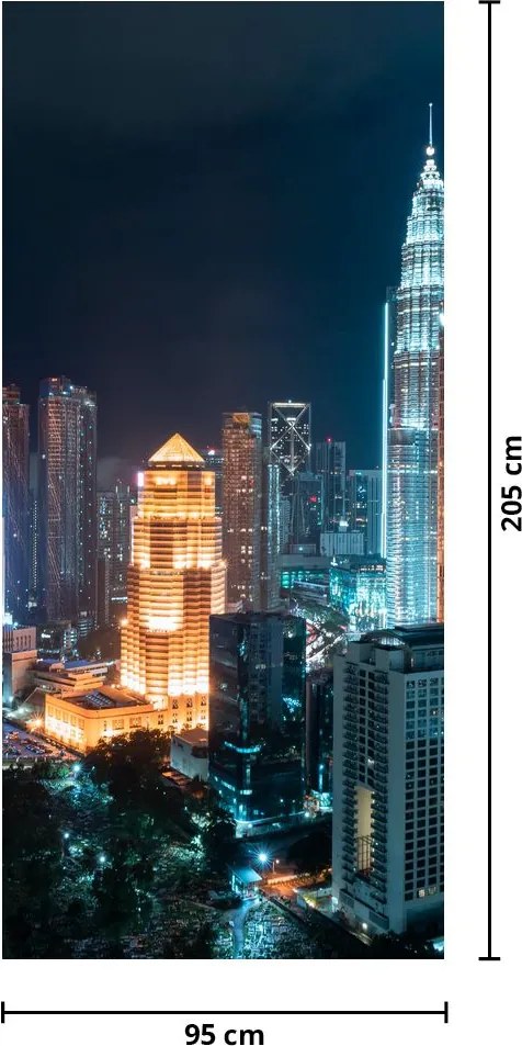 Fototapeta na drzwi - Noc w Kuala Lumpur (95x205cm)