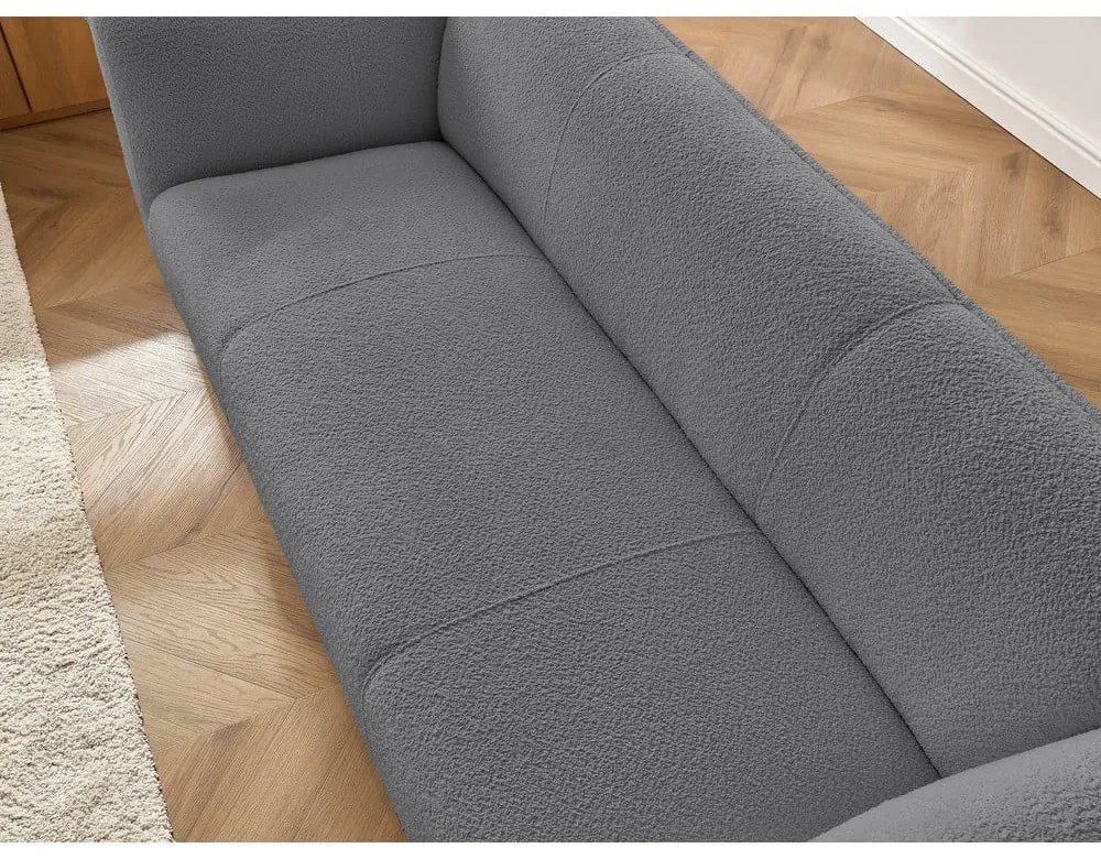 Ciemnoszara sofa z materiału bouclé 242 cm Giorgia – Bobochic Paris