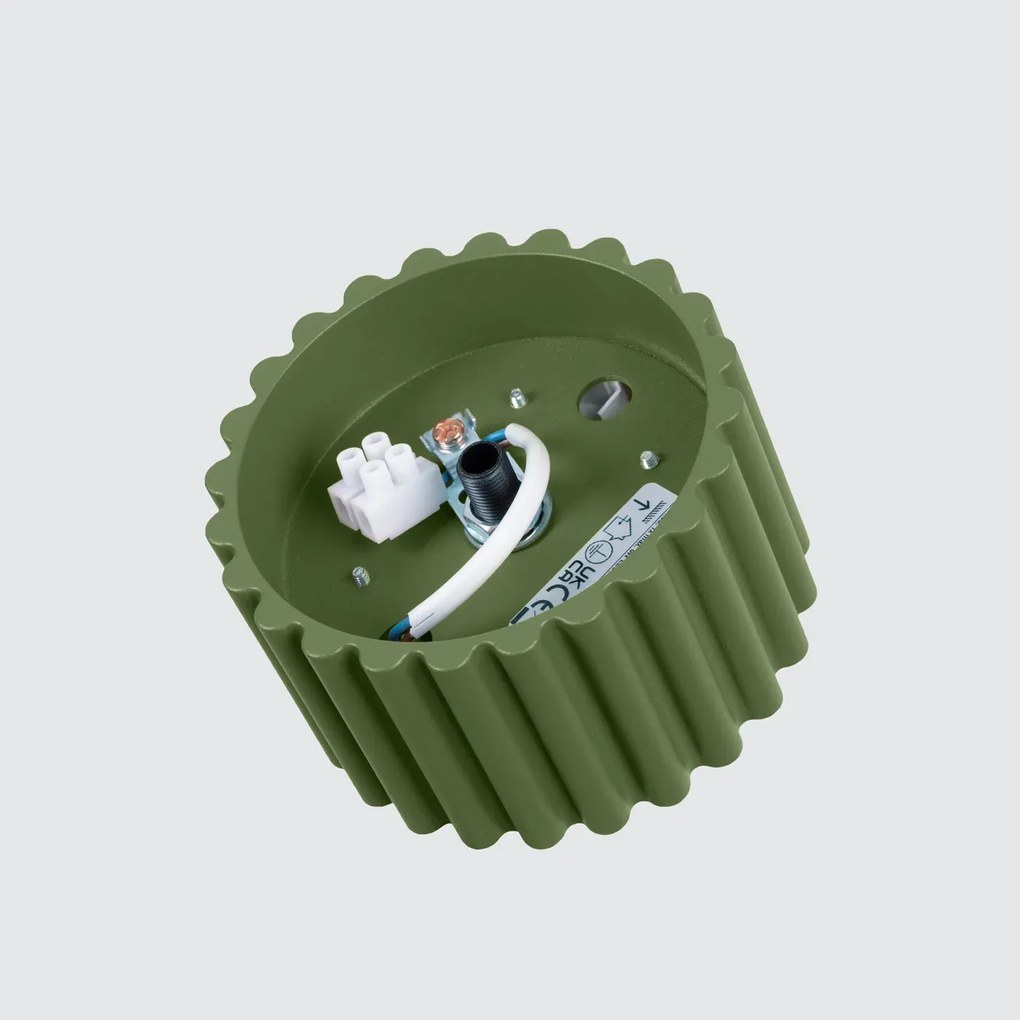 Plafon AURA 1 zielony oliwkowy GX53 ryflowany SOLLUX  LIGHTING