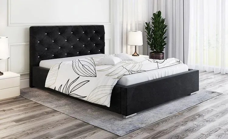 Tapicerowane łóżko ze schowkiem 200x200 D2-H48