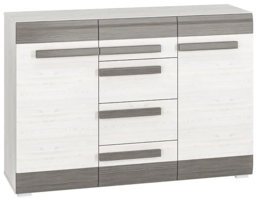 Komoda BIANKA 2D4S 138 sosna śnieżna/szara ML MEBLE